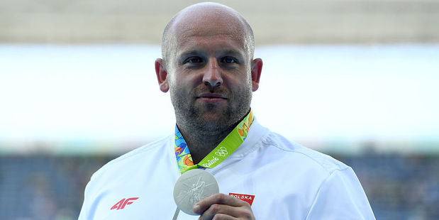 Silver medalist Piotr Malachowski of Poland. Photo / Getty