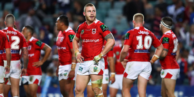 After losing to the Sydney Roosters on Sunday, the St George Illawarra Dragons can no longer make the NRL playoffs. Photo / Getty Images