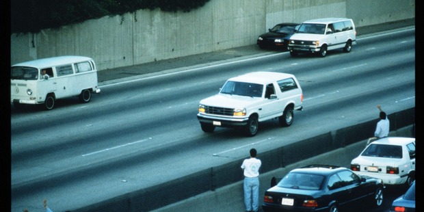 The white Bronco that carried murder suspect OJ Simpson on a police pursuit in Los Angeles will soon go on display at a new prison museum in Tennessee. Photo / Getty Images