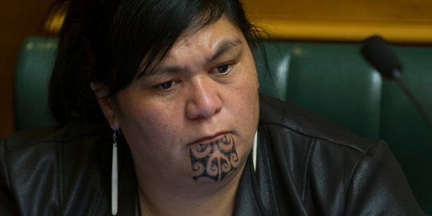 Labour MP Nanaia Mahuta sporting her new moko in the Debating Chamber at Parliament, Wellington. Photo / Mark Mitchell