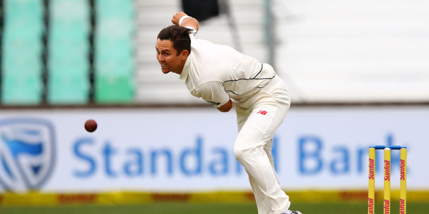 Trent Boult during day two of the first test match between South Africa and New Zealand.