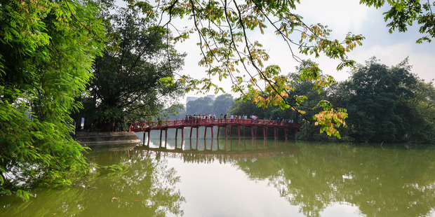 Red Bridge in Hoan Kiem Lake, Hanoi, Vietnam. Photo / 123RF