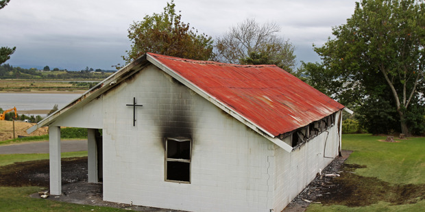 Before: Bethlehem's St Therese's Catholic Church in the aftermath of the 2014 fire which destroyed the building. PHOTO/FILE