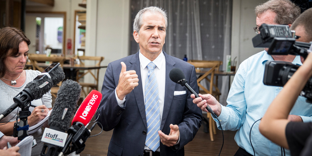 John Palino speaks to media after announcing he will run for the Auckland Mayoralty earlier this year. Photo / Michael Craig