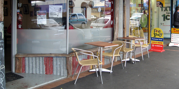 A chair was grabbed from a Kaikohe cafe and thrown at police. PHOTO/Mike Dinsdale
