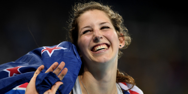 Eliza McCartney showed sheer joy and unbridled enthusiasm competing in her first Olympics. Photo / GETTY IMAGES