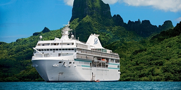 The Paul Gauguin's small size allows it to manouevre from open ocean to shallow lagoon. Pic supplied.