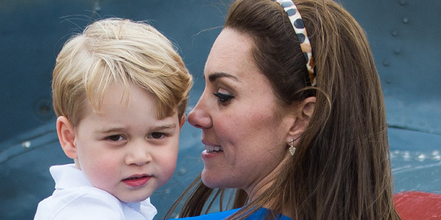 Kate revealed how chocolate and golden syrup goes everywhere when she tries to bake at home with three-year-old George. Photo / Getty