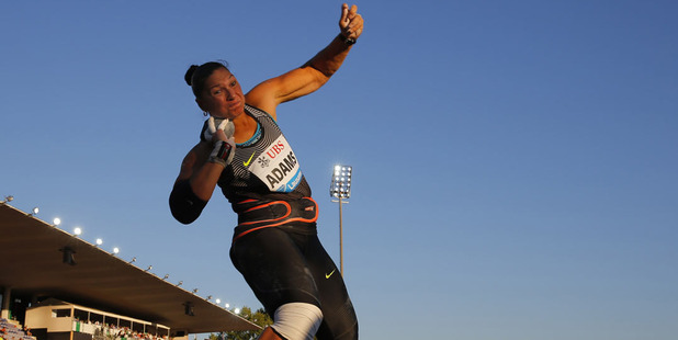 Valerie Adams competes in the women's shot put event at the Athletissima IAAF Diamond League. Photo / AP