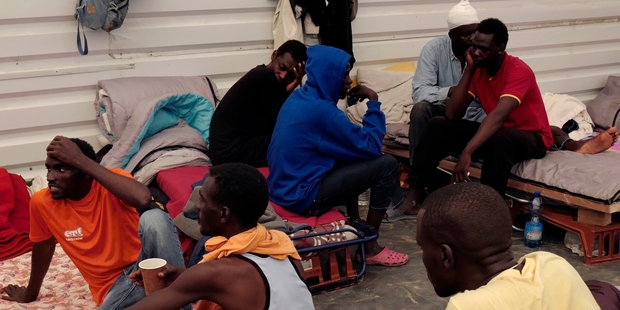 Sudanese migrants in the migrant camp in Calais, France. Photo / AP