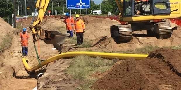 GROUND WORK: Installation of new arterial pipe at the new subdivisions in Papamoa.