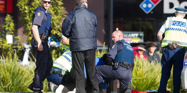 Police shooting on Te Ngae Rd near the Redwood Shopping Centre in July. Photo / Ben Fraser