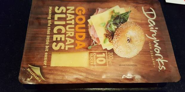 The cheese packet with mouldy cheese inside. Photo / Facebook