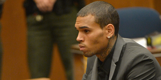 Recording artist Chris Brown during is court appearance on July 15, 2013. Photo / Getty Images