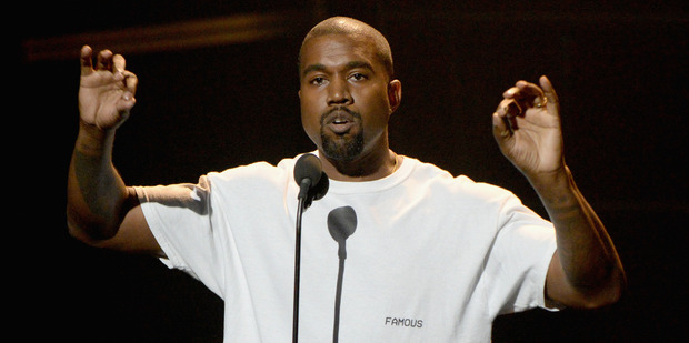 Kanye West speaks during his four minutes of airtime at MTV's Video Music Awards. Photo/Getty