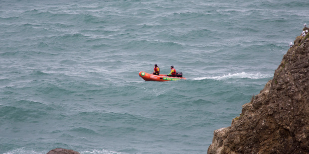 An IRB from Fitzroy surf lifesavers take part in the search for a boatie missing off the Taranaki coast. Photo / Supplied