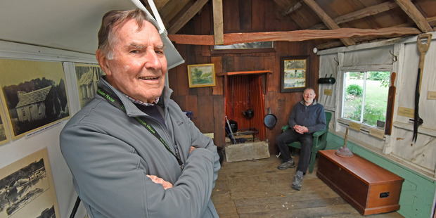 Restoration of the Menzies slab at The Elms. Kevin Hamm and Willie Turner. Photo/George Novak