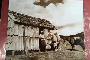 The slab whare at its original site in the King Country.