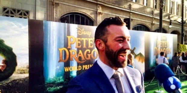 Aaron Jackson at the Hollywood premiere of Pete's Dragon.