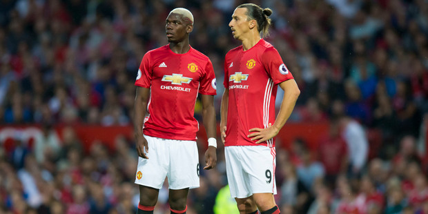 Paul Pogba (left) and Zlatan Ibrahimovic are two very expensive new faces at Manchester United. Photo / AP