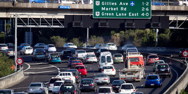 A police spokeswoman said the crash was a chain reaction to someone hitting the barrier near the Greenlane overbridge just before 4am. Photo / File