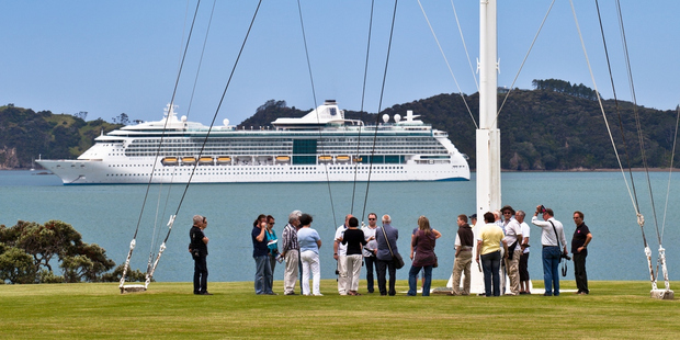 Cruise ships like this one berthed off Waitangi brought 101,300 visitors to Northland in the 2015/16 season and injected $20 million into the region's economy.