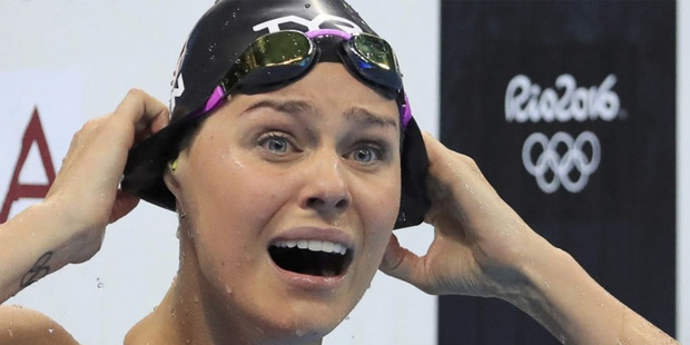 Denmark's Pernille Blume won the gold medal in the 50-meter freestyle swimming in Lane 4 at the 2016 Summer Olympics. Photo / Getty Images.