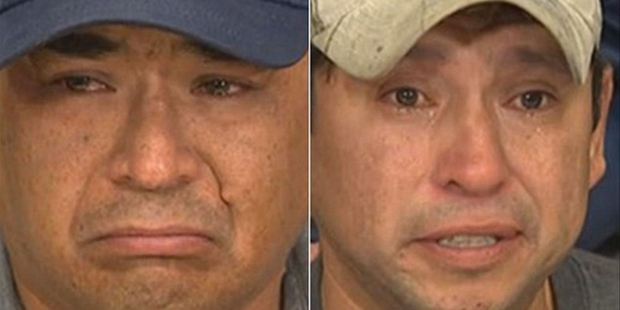 Leon Swanson, left, and David Tait, right, broke down in tears after being told they were switched at birth. Photo / Supplied