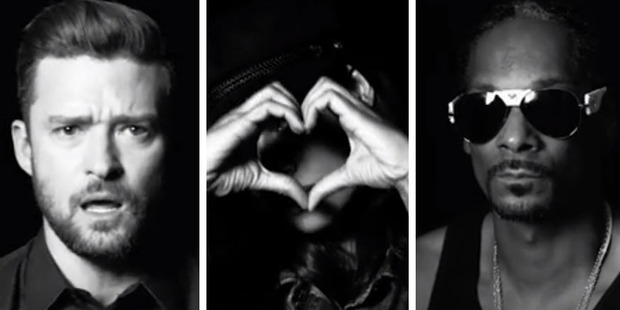The hip-hop group has enlisted the help of their celebrity friends to make the remake of Where is the Love? Photo / ATTN YouTube