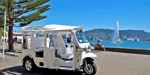 The electric tuk tuks can reach up to 50km/h. Photo / Facebook