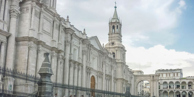 Arequipa is known as Peru's white city, as much of the city is built with white stone. Photo / 123RF