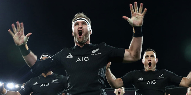 Kieran Read of the All Blacks leads the haka during the Bledisloe Cup Rugby Championship match between the New Zealand All Blacks and Australia. Photo / Photosport.co.nz