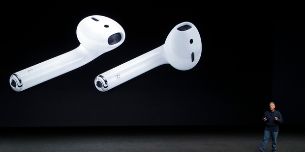 Apple's senior vice president Phil Schiller discusses Apple's 'AirPods'. Photo / AP