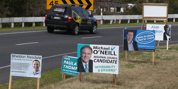 Election signs start to appear around Tauranga. Photo/file