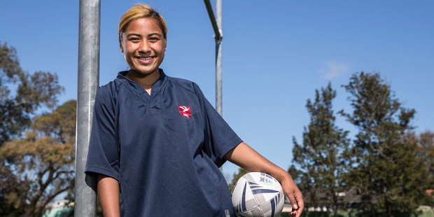 Mangere College's Lose Mafi is rapidly making a name in women's rugby. Photo / Getty Images