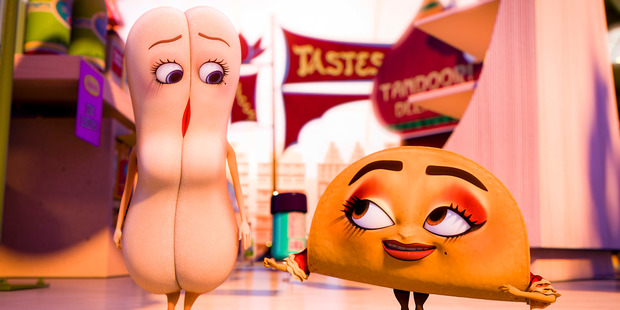 Brenda, voiced by Kristen Wiig and Teres voiced by Salma Hayek in a scene from Sausage Party. Photo / AP