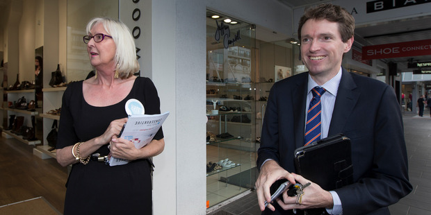 Colin Craig and Christine Rankin on the election campaign trail in 2014. Photo / Brett Phibbs