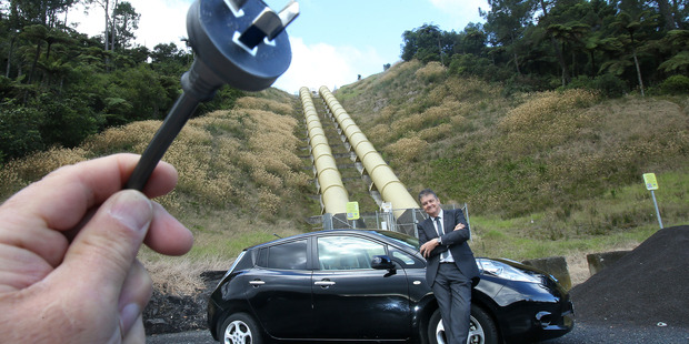 Ross Brown with his electric car. File photo/John Borren