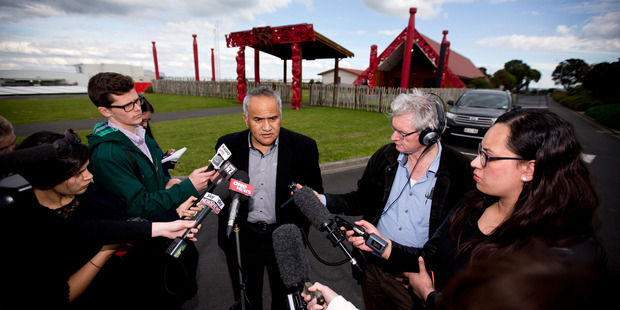 Tukoroirangi Morgan outside Manu Kanuka marae, Auckland Airport. Photo / Dean Purcell