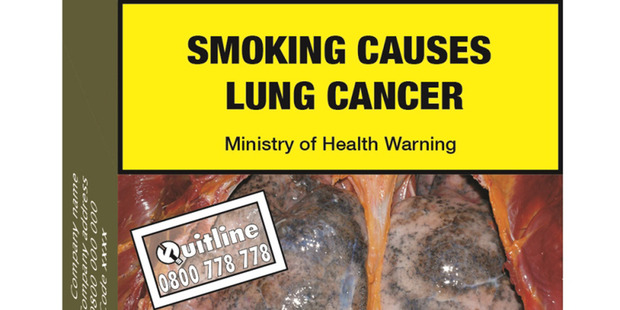 An indicative image of standardised cigarette pack supplied by the Ministry of Health. Final design is yet to be confirmed.