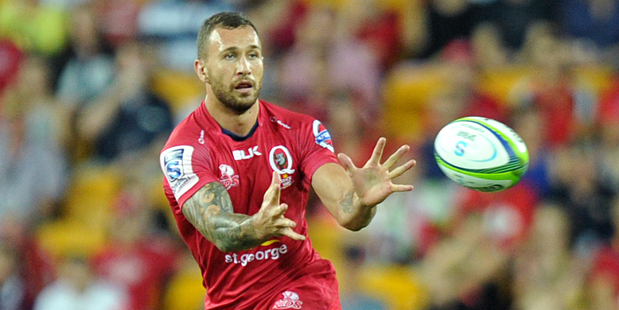 Quade Cooper in action for the Queensland Reds during the 2014 Super Rugby season. Photo / Photosport