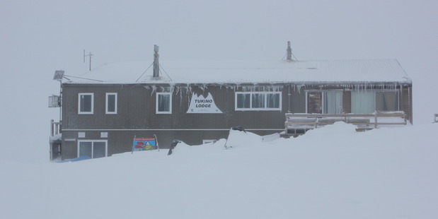A photo of Tukino Ski Field taken in the middle of today's rough weather. PHOTO/Sue Graham