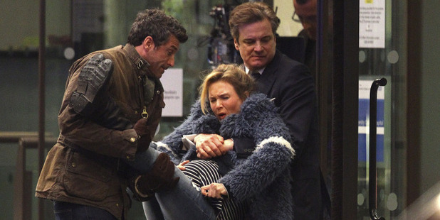 Patrick Dempsey, Renee Zellweger, Colin Firth in a scene from Bridget Jones's Baby.