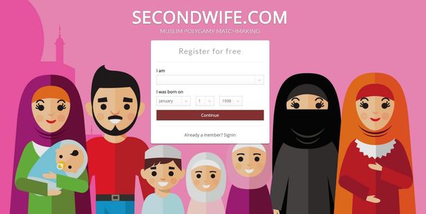 Azad Chaiwala now runs Secondwife.com aimed at the Muslim community in the UK and Polygamy.com which has members of various faiths that are 55 per cent female. Photo / Secondwife.com screenshot