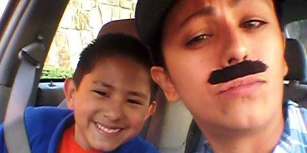 Yevette Vasquez, of Fort Worth, Texas, went above and beyond so her son would not feel left out during his school's 'Doughnuts with Dads' day. Photo / Yevette Vasquez Facebook