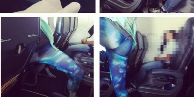 Yoga in an airplane? You bet. Photo / via PassengerShaming.com