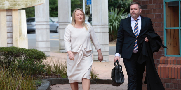 Rachel MacGregor arrives at the Auckland High Court yesterday to testify in the Jordan Williams defamation case. Photo / Brett Phibbs