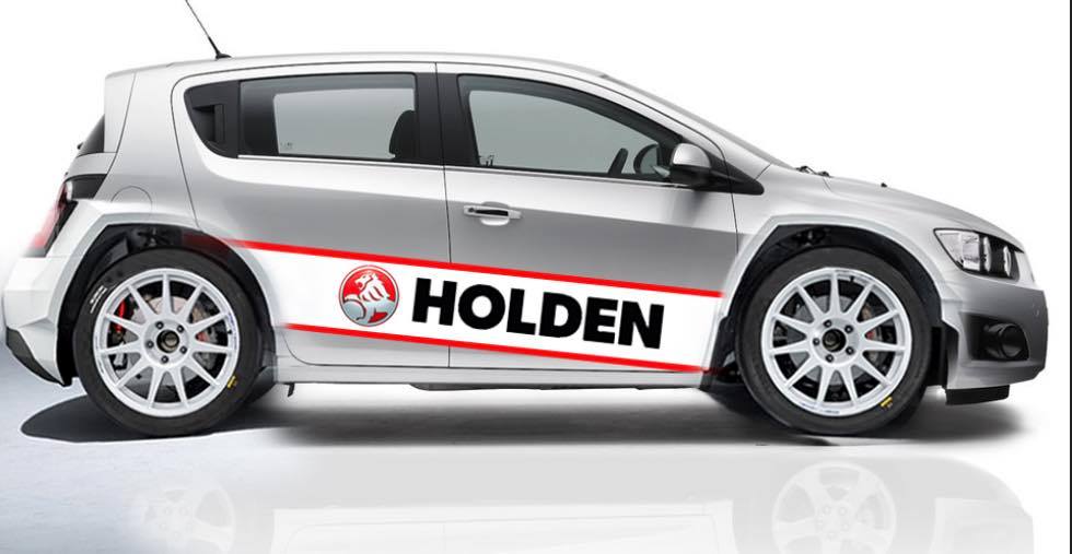 An artists' concept design of the AP4 Holden Barina rally car.