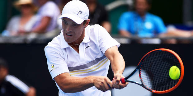 New Zealand No 1 tennis player Finn Tearney at action in the ASB Classic. Photo / photosport.nz