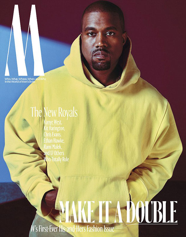 Kanye West on the cover of W magazine. Photo / W magazine